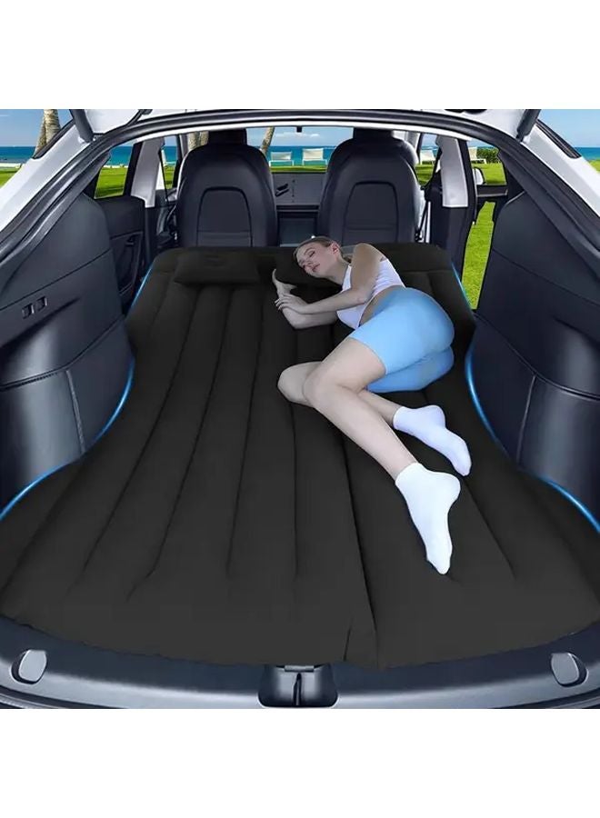 Beige SUV Car Inflatable Mattress Bed with 2 Pillows Quick Inflation Portable Leakproof - Image 1